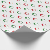 Moderne witte rode groene polka stippen schattige  cadeaupapier (Hoek)