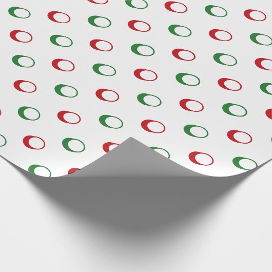 Moderne witte rode groene polka stippen schattige  cadeaupapier (Hoek)