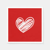 Moderne witte rode harten romantische verjaardag b servet (Voorkant)