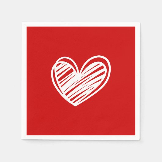Moderne witte rode harten romantische verjaardag b servet (Voorkant)