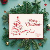 Moderne witte rode kerstkaart foto 