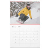 Moderne witte rode kerstkalender kalender (Feb 2027)