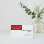 Moderne, witte, rode, minimalistische beheerstijl visitekaartje (Staand voorkant)