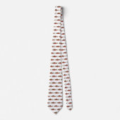 Moderne Witte Rode Zalm Vis Vlieg Visser Stropdas (Voorkant)