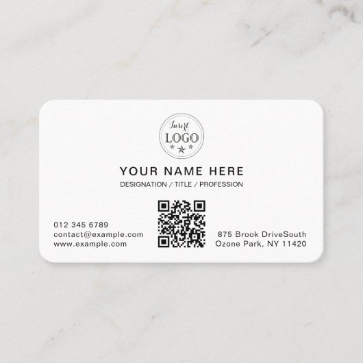  moderne witte ronde visitekaartje (Voorkant)