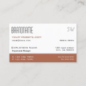 Moderne, witte, roodachtige, bruine, eenvoudig met visitekaartje (Achterkant)