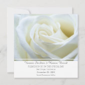 Moderne witte roos save the date (Achterkant)