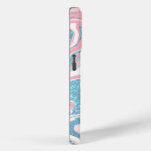 Moderne witte roze blauwe glitter marmer Case-Mate iPhone case (Achterkant / Rechts)