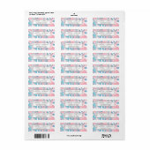 Moderne witte roze blauwe glitter marmer etiket (Full Sheet)