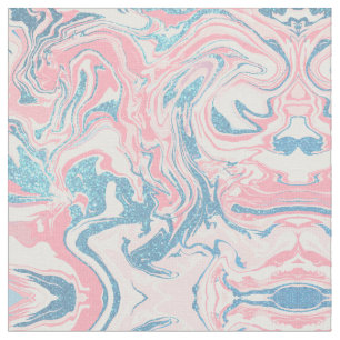 Moderne witte roze blauwe glitter marmer stof