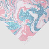 Moderne witte roze blauwe glitter marmer tissuepapier (Detail)