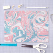 Moderne witte roze blauwe glitter marmer tissuepapier (Craft)