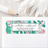 Moderne witte roze Blauwgroen groene glitter marme Etiket (Insitu)