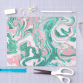 Moderne witte roze Blauwgroen groene glitter marme Tissuepapier (Craft)