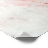 Moderne witte roze marmer gouden nagels op naam poster (Hoek)