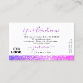 Moderne witte roze Paarse spaarpjes met Logo Visitekaartje (Achterkant)
