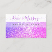 Moderne witte roze Paarse sparkle Glitter Shimmery Visitekaartje (Voorkant)