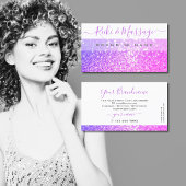 Moderne witte roze Paarse sparkle Glitter Shimmery Visitekaartje