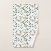 Moderne Witte & Roze Roze Laurels Bad Handdoek (Handdoek)