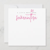Moderne witte roze script naam notitiekaart notitiekaartje (Voorkant)