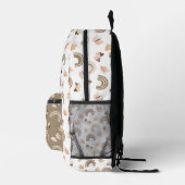 Moderne witte &roze vlinders regenboog monogram bedrukte rugzak (Rechts)