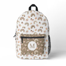 Moderne witte &roze vlinders regenboog monogram