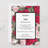 Moderne witte rozen Birthday Party Kaart (Voorkant)