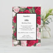 Moderne witte rozen Birthday Party Kaart (Staand voorkant)