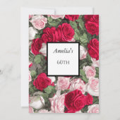 Moderne witte rozen Birthday Party Kaart (Achterkant)