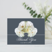 Moderne witte rozen bruids douche bedankkaart (Staand voorkant)