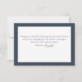 Moderne witte rozen bruids douche bedankkaart (Achterkant)