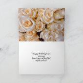Moderne witte rozen Floral Happy Birthday-kaart Kaart (Binnen)