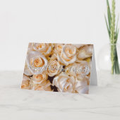Moderne witte rozen Floral Happy Birthday-kaart Kaart (Voorkant)