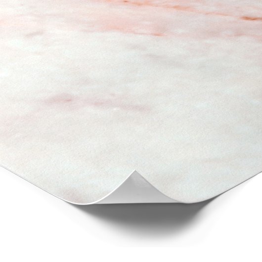 Moderne witte rozen goudmarmer met "naam" poster (Hoek)