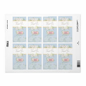 Moderne witte rozenbloem Dank u wel Etiket (Full Sheet)