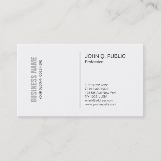 Moderne Witte Schone Stijlvolle Duidelijke Profess Visitekaartje (Voorkant)