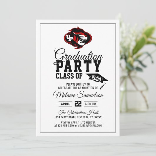 Moderne witte schoolgraafschap PHOTO + LOGO Kaart (Staand voorkant)