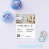 Moderne witte schoonmaakdiensten QR-bedrijf Flyer (Enkel)