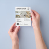 Moderne witte schoonmaakdiensten QR-bedrijf Flyer (Hand)