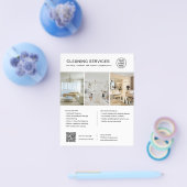 Moderne witte schoonmaakdiensten QR-bedrijf Flyer (Enkel)