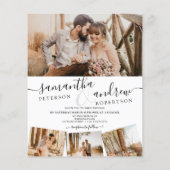 Moderne witte script 5 foto's budget bruiloft (Achterkant)