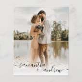 Moderne witte script 5 foto's budget bruiloft (Voorkant)