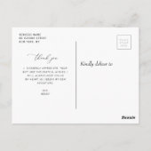 moderne witte script bedankkaart afstuderen briefkaart (Achterkant)