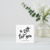 Moderne witte script couponkortingkaart kortingskaartje (Staand voorkant)