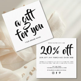 Moderne witte script couponkortingkaart kortingskaartje