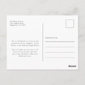 Moderne witte script foto afstudeeraankondiging briefkaart (Achterkant)