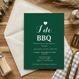 Moderne witte script i do bbq engagement party  kaart