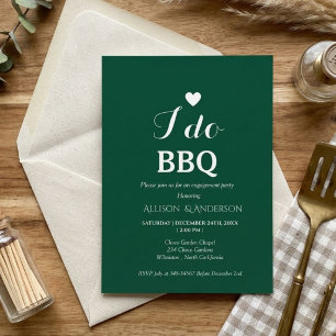 Moderne witte script i do bbq engagement party kaart
