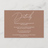 Moderne witte script kalligrafie mocha QR bruiloft Informatiekaartje (Voorkant)