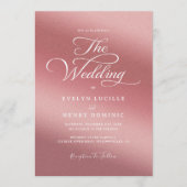 Moderne witte script typografie roze gouden bruilo kaart (Voorkant)